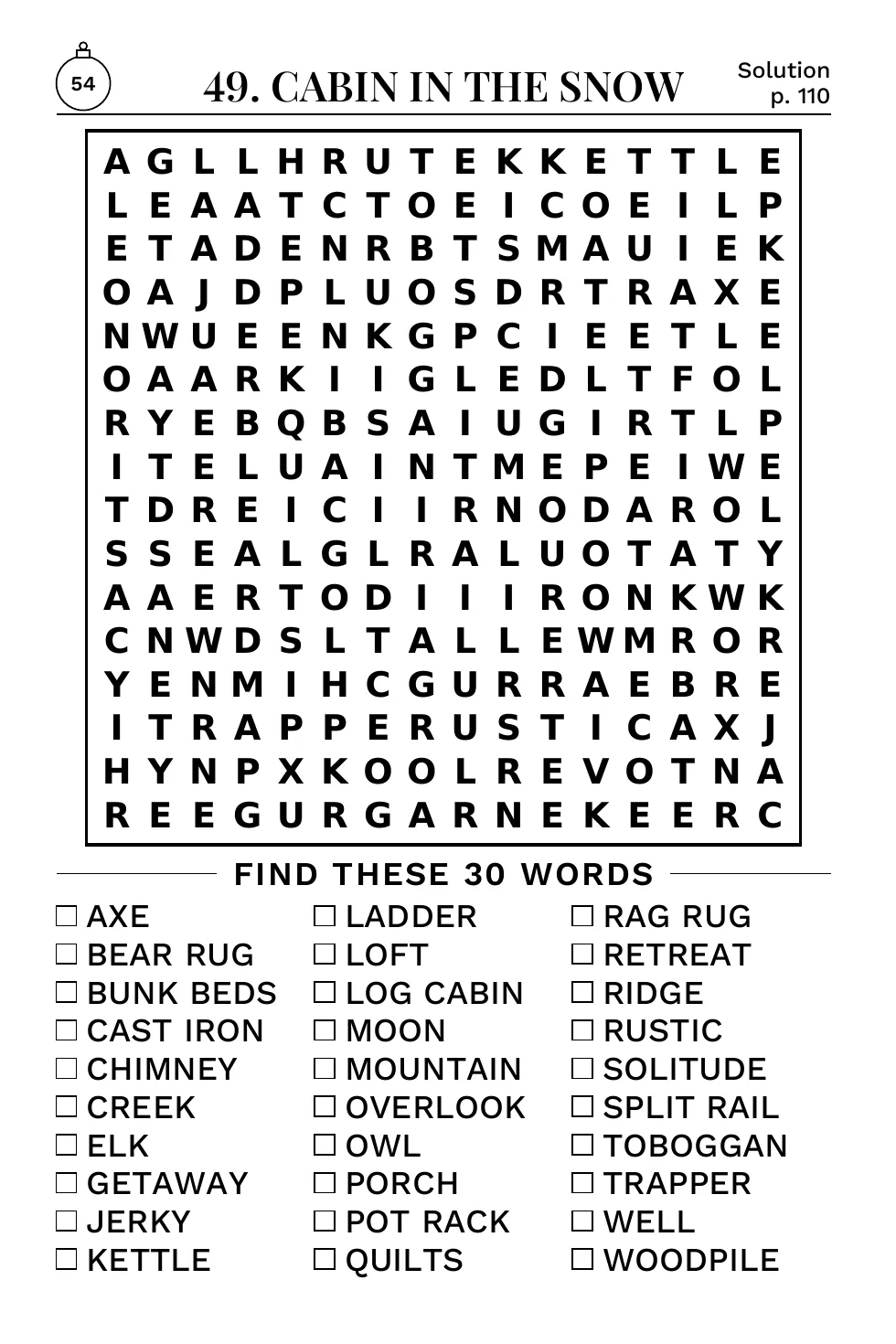 Puzzle 49: Cabin in the Snow